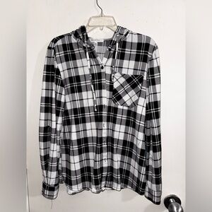 Eden & Olivia Black and White Plaid Shirt